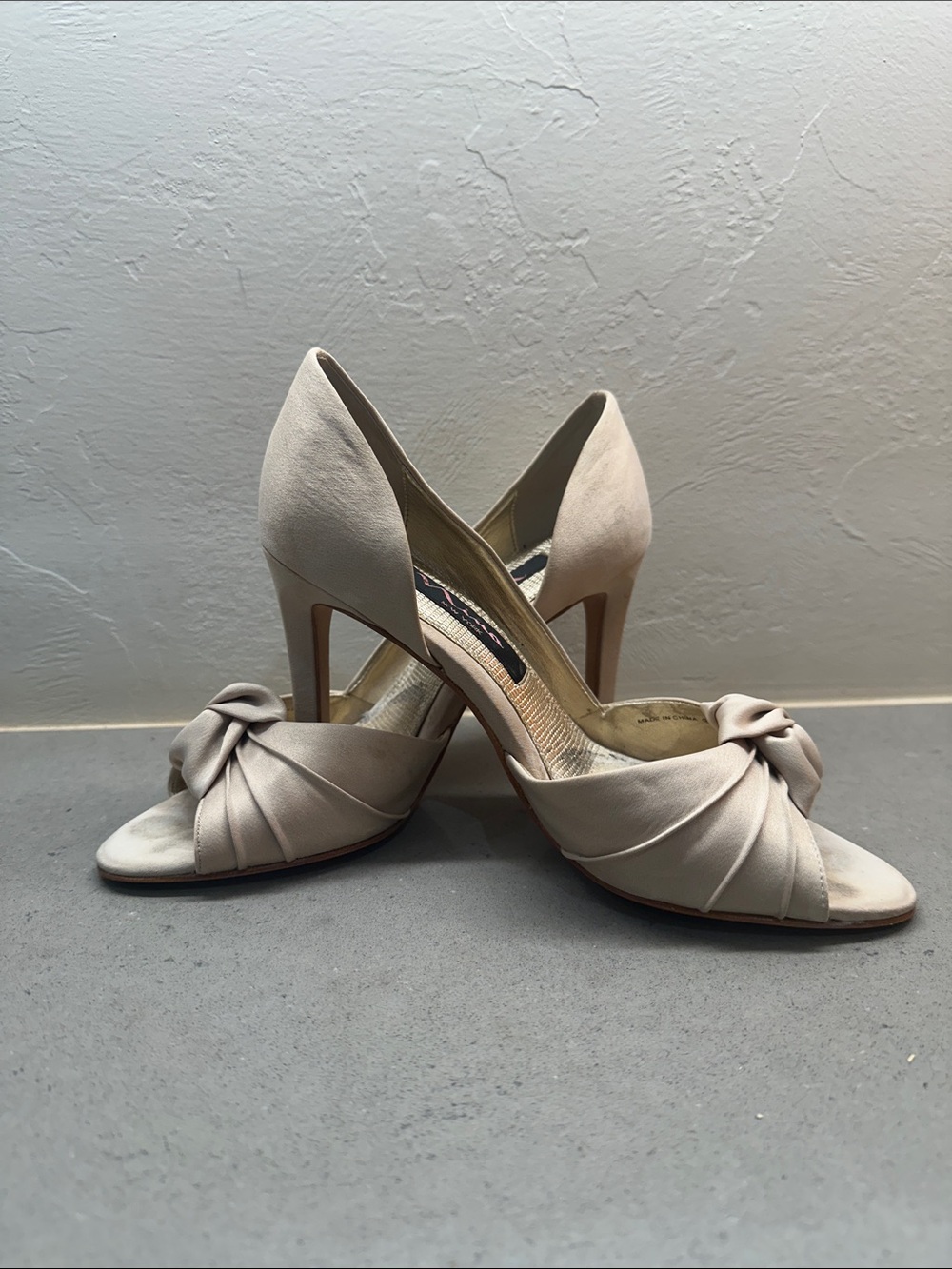 Nina Neutral Knotted Open-Toe Stiletto Heels